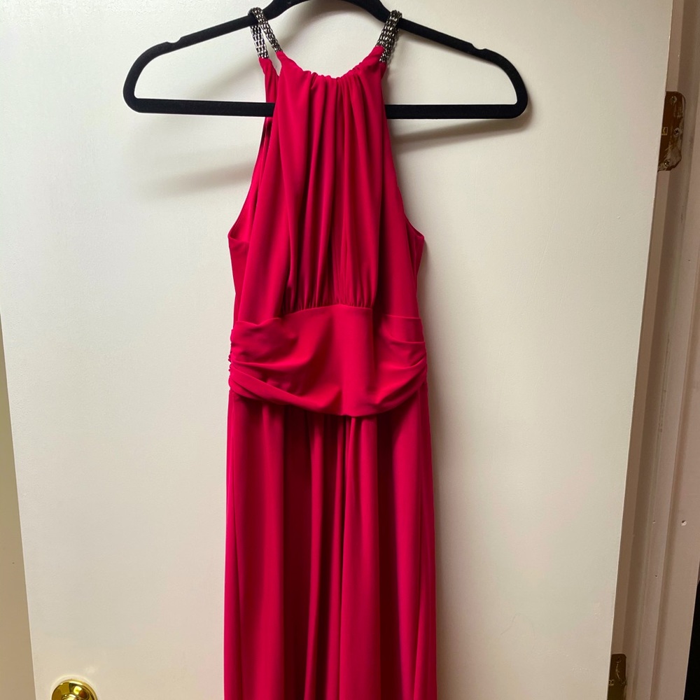 Magenta midi dress